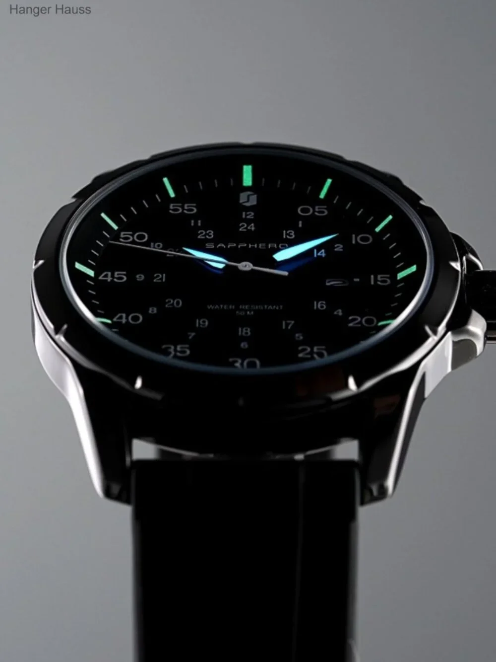 Men's 44mm Quartz Analog Watch with Date Display, Luminous Dial, 50M Water